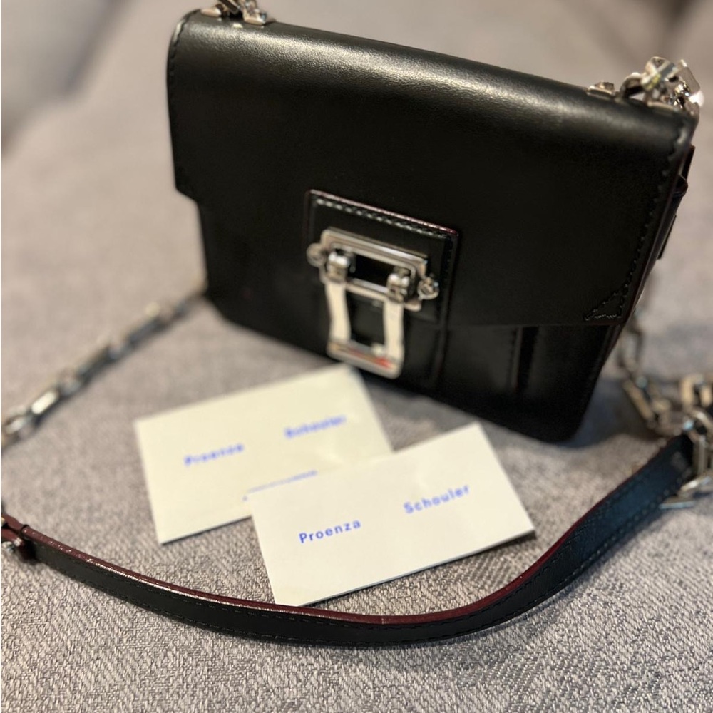 Proenza Schouler HAVA mini Black Leather Crossbody with Silver Hardware